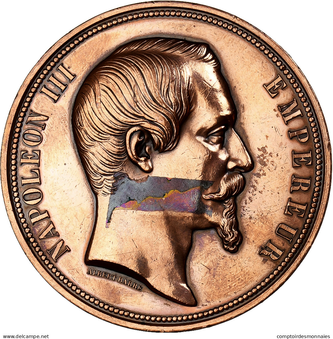 France, Médaille, Napoleon III Reçoit La Reine D'Angleterre à Boulogne, 1855 - Andere & Zonder Classificatie