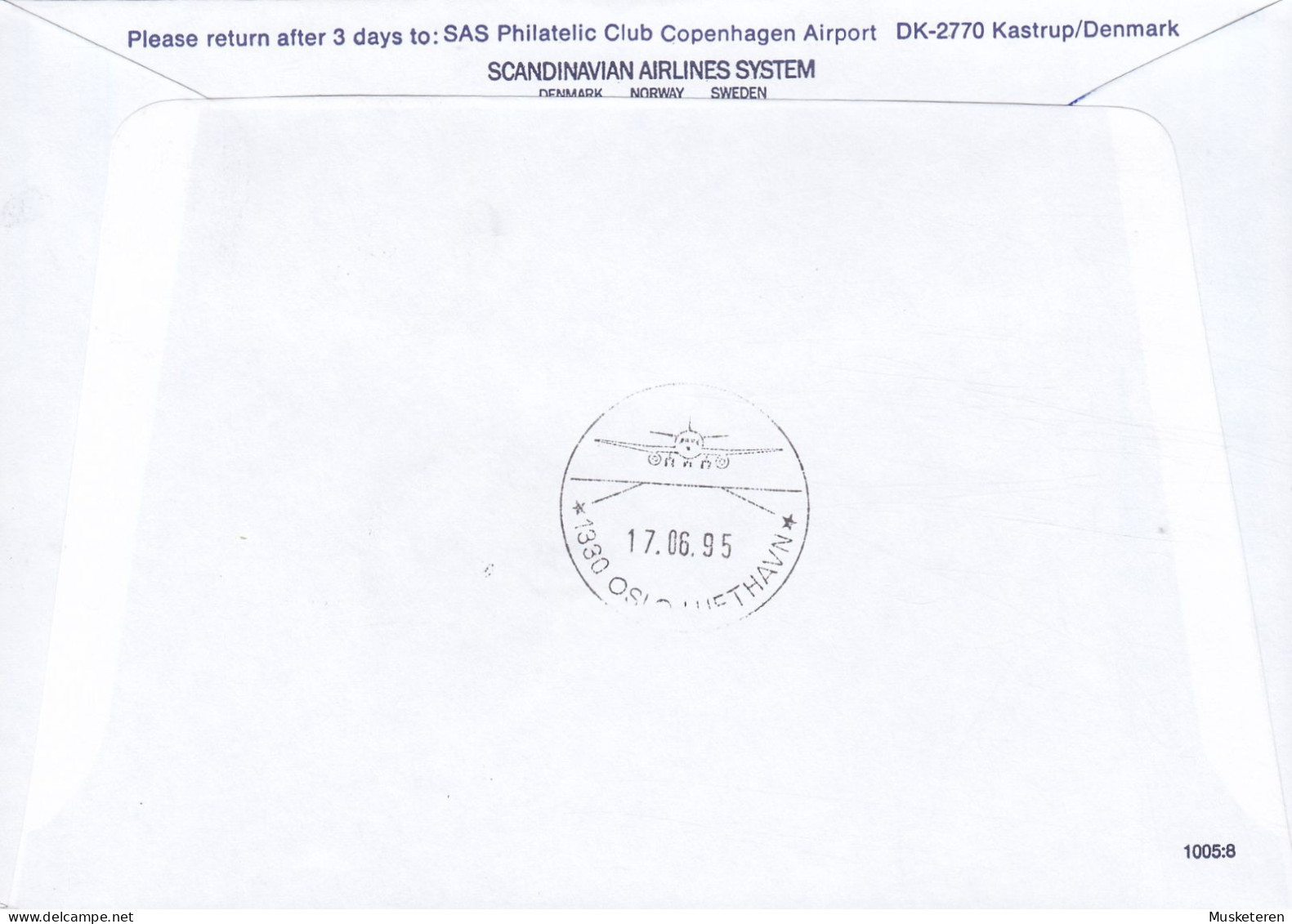 Spain SAS First MD-87 Flight ALICANTE - OSLO, Aeropuerto (Alicante) 1995 Cover Brief Letra Volvera Empezar Stamp - Lettres & Documents