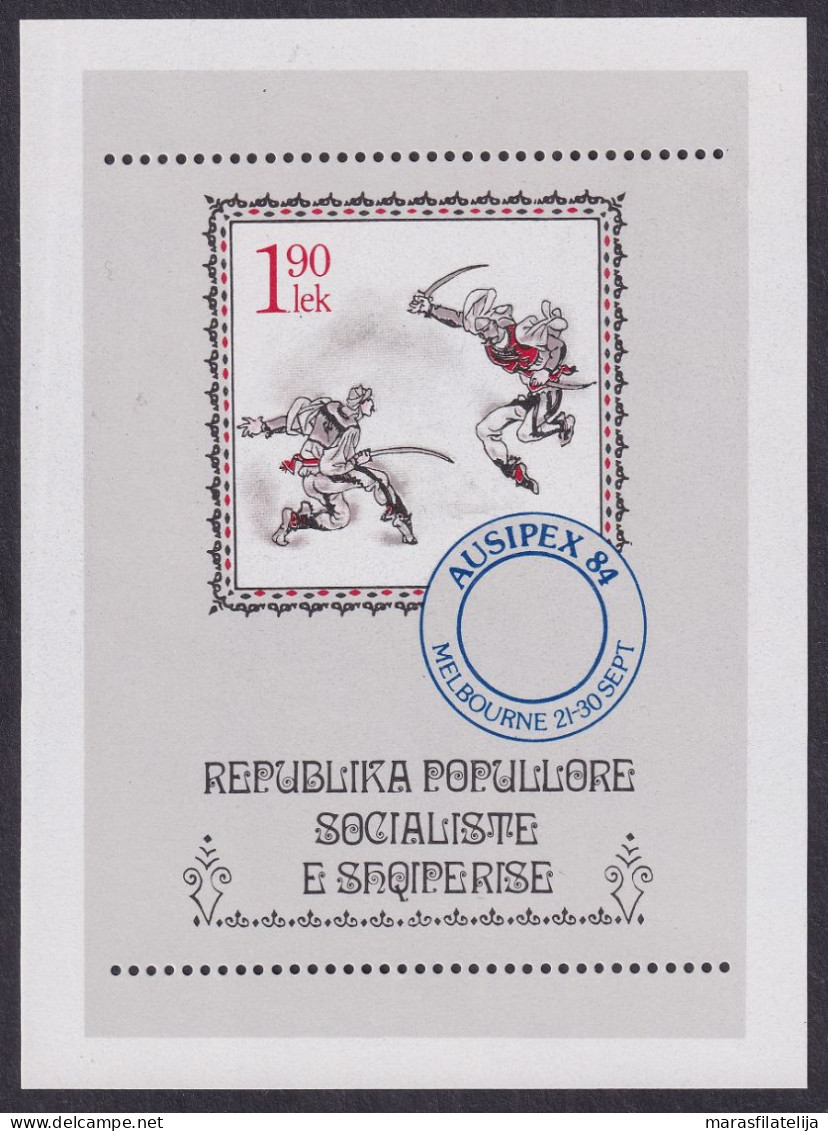 Albania, 1984, AUSIPEX, Melbourne Exhibition, Souvenir Sheet - Albanien