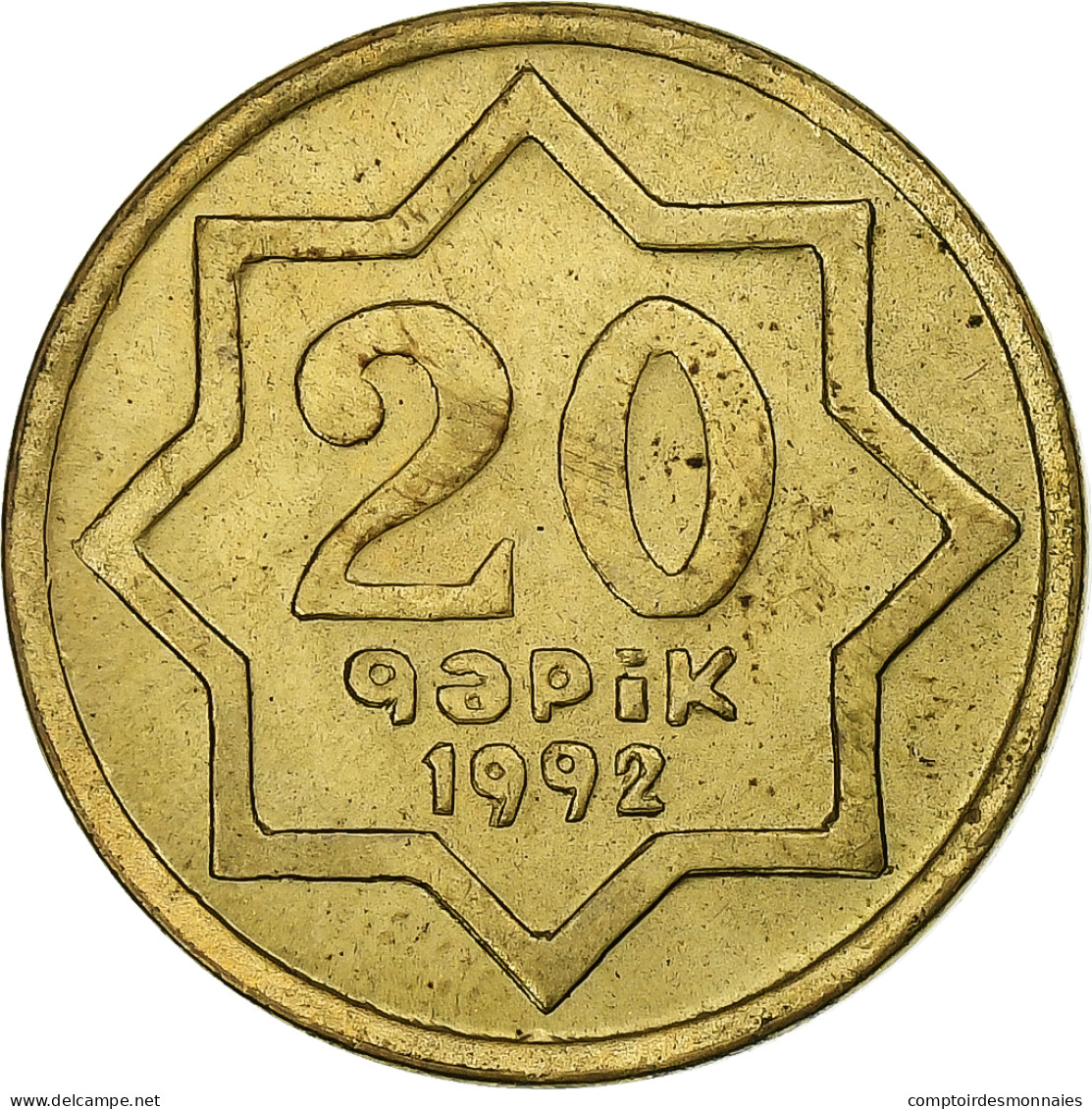 Azerbaïdjan, 20 Qapik, Undated (2006), Brass Plated Steel, SUP, KM:43 - Azerbaïjan