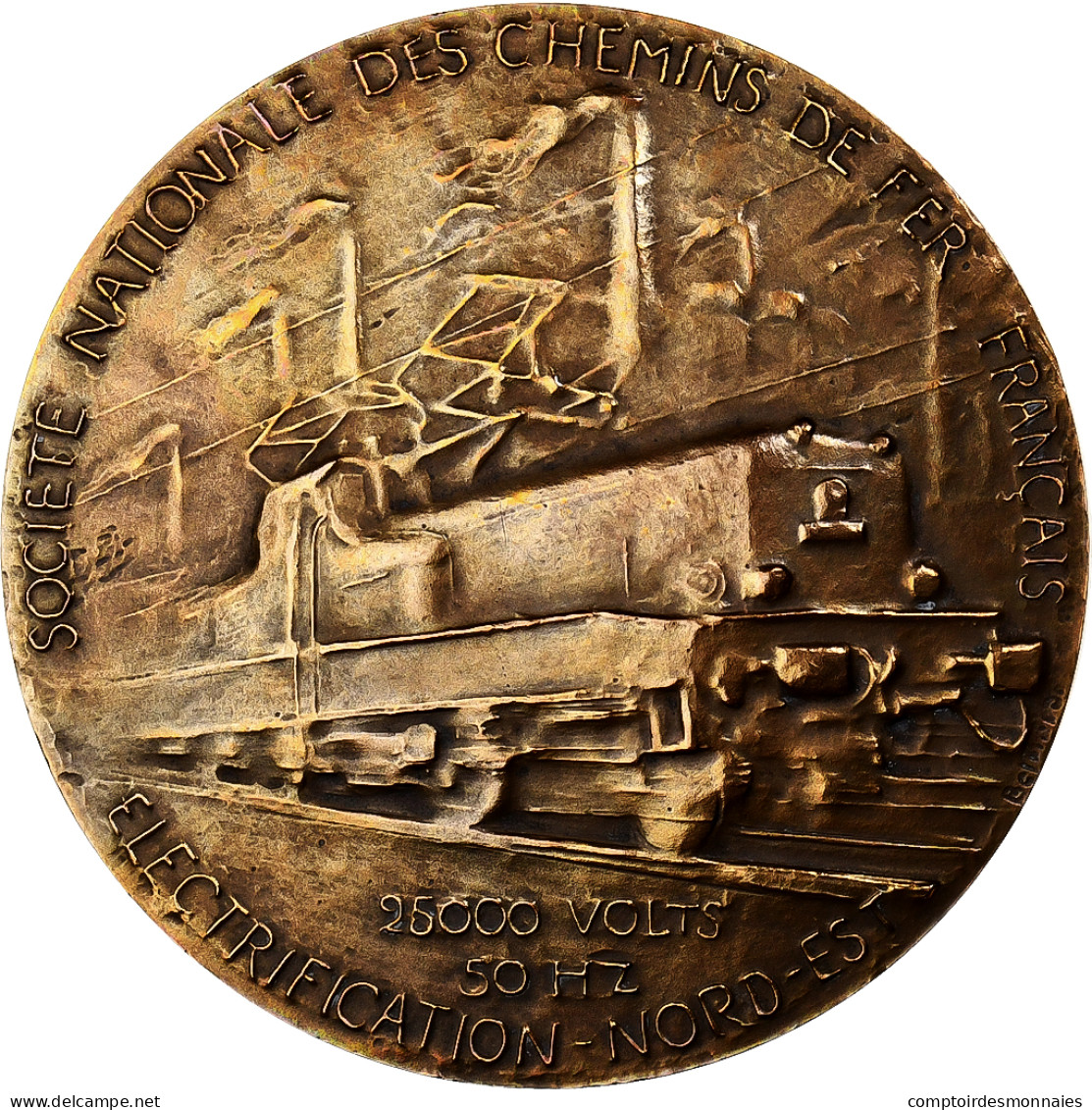 France, Médaille, Société Nationale Des Chemins De Fer Français, 1955 - Andere & Zonder Classificatie