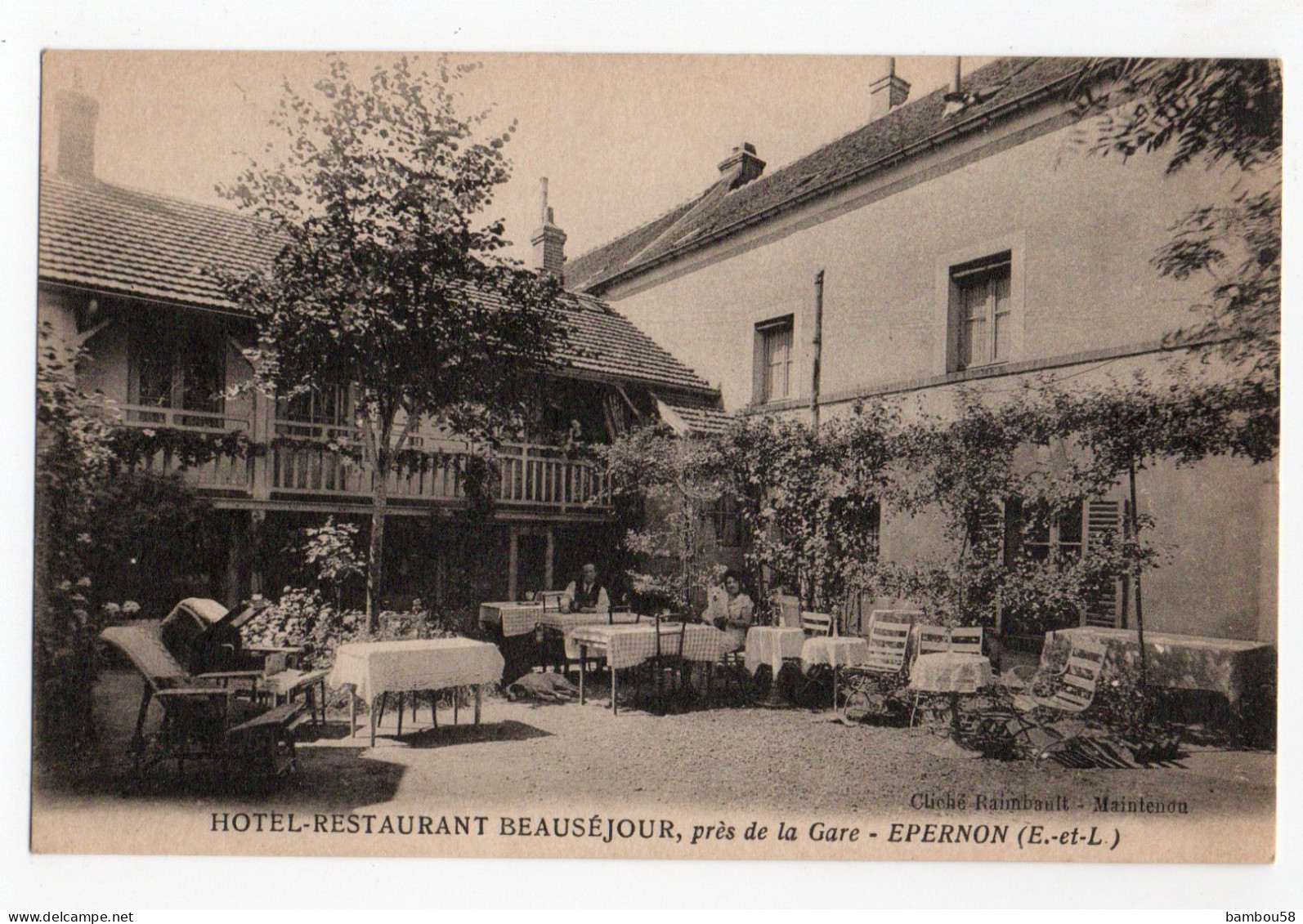 EPERNON * EURE & LOIR * HOTEL RESTAURANT BEAUSEJOUR * TERRASSE * Phot. Raimbault, Maintenon - Epernon