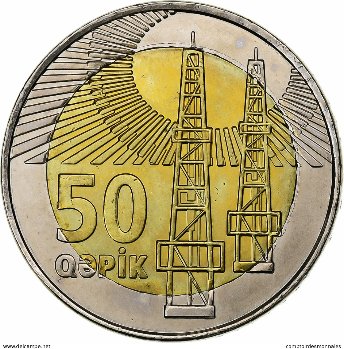 Azerbaïdjan, 50 Qapik, 2006, Bimétallique, SPL, KM:44 - Aserbaidschan