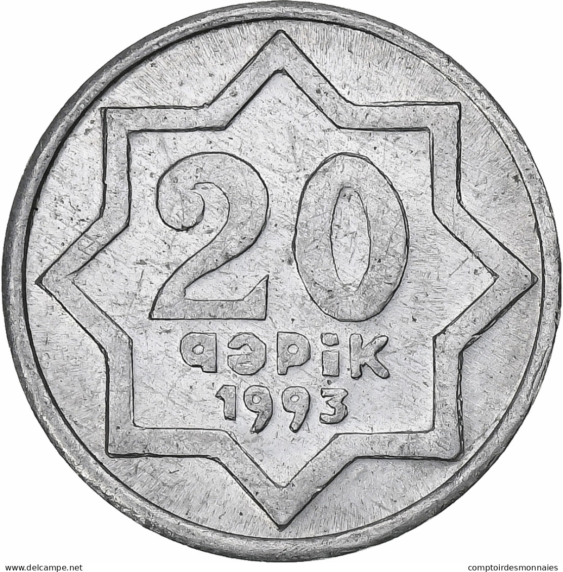 Azerbaïdjan, 20 Qapik, 1992, Aluminium, TTB+, KM:3a - Azerbaïdjan