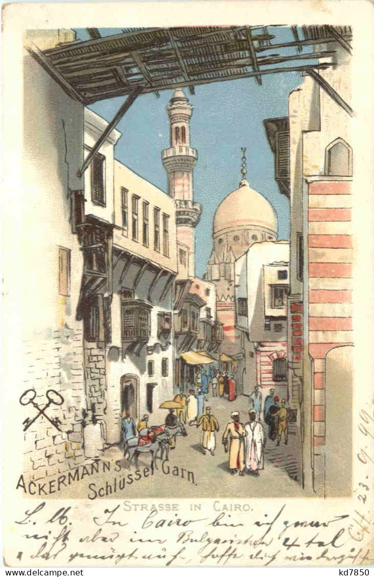 Strasse In Cairo - Litho - Le Caire