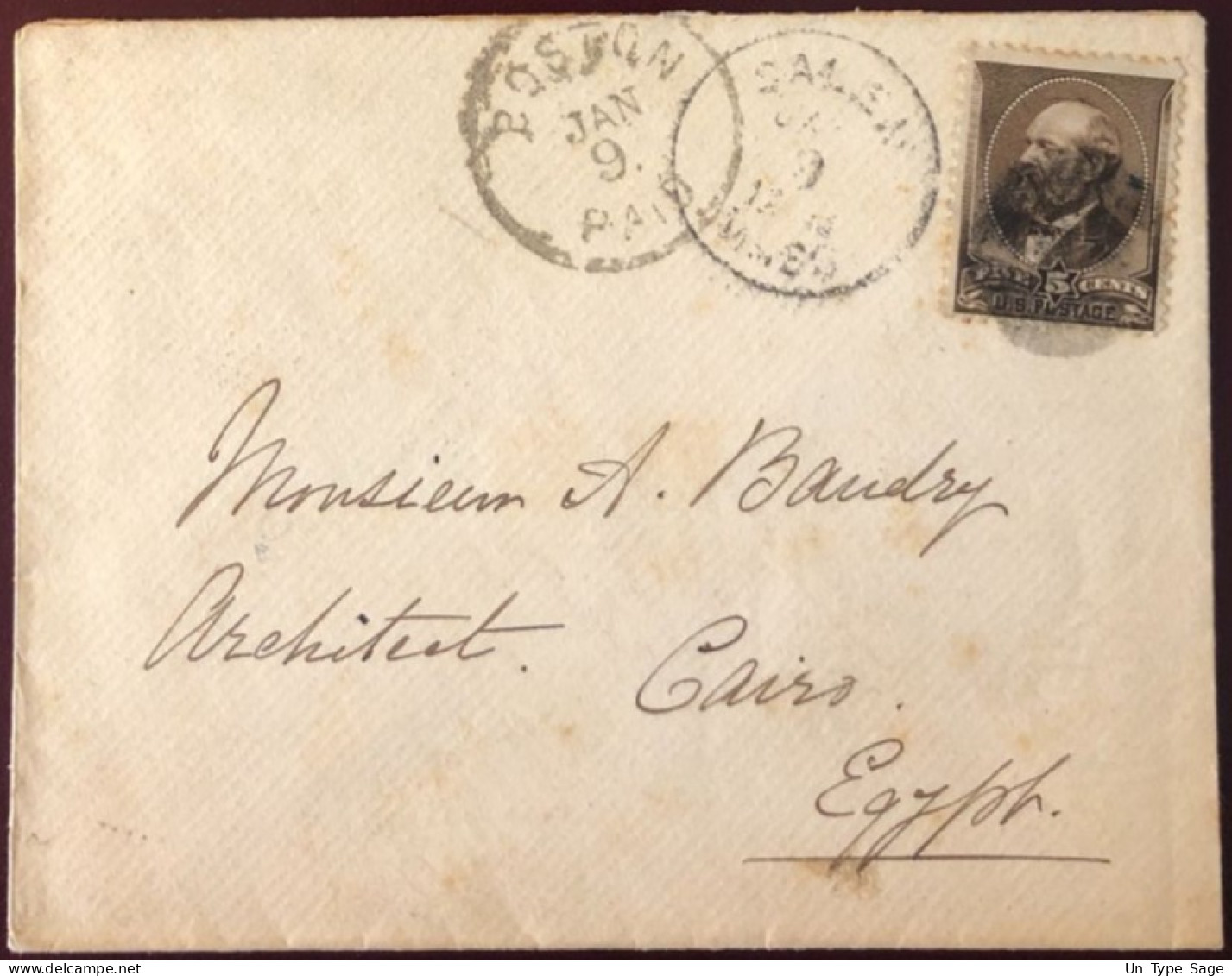 Etats-Unis N°62, Enveloppe De BOSTON Pour Le Caire, Egypte - (B1333) - Postal History