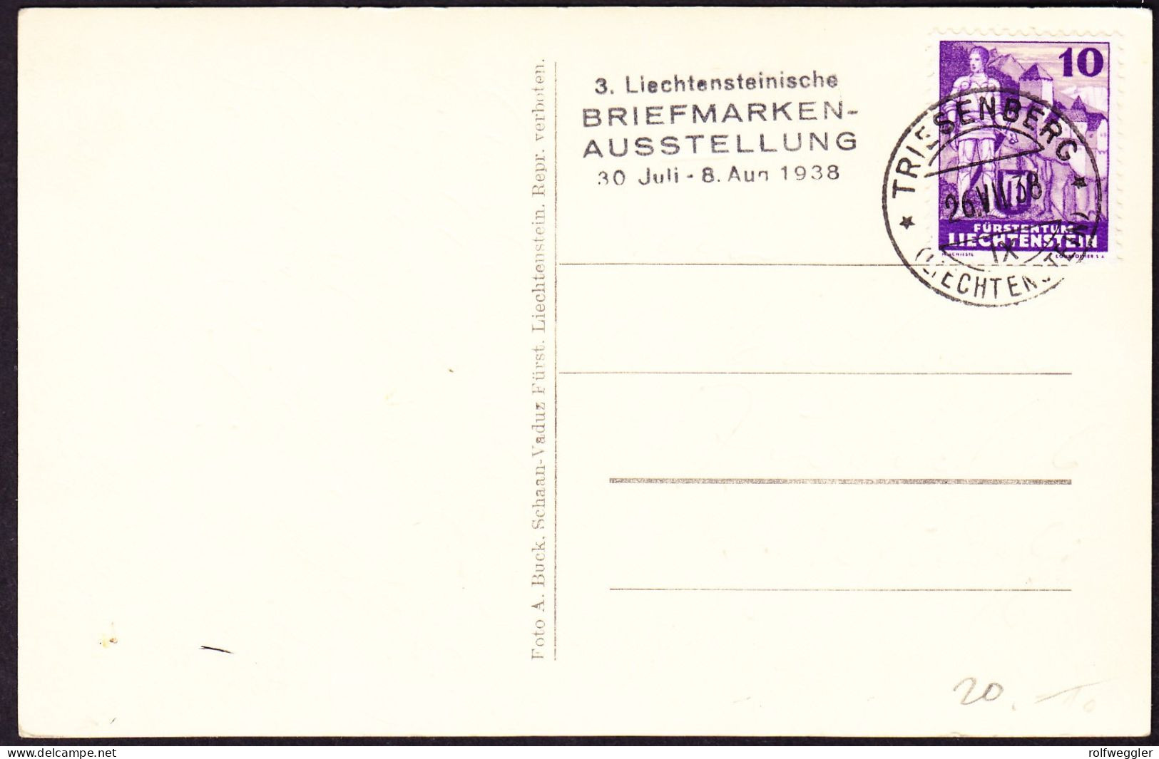 1938 Foto AK: Kurhaus Malbun Mit Auto Auf Zufahrtsstrasse. Sonderstempel TRIESENBERG, 3. Briefm. Ausst. Adresse Radiert - Liechtenstein