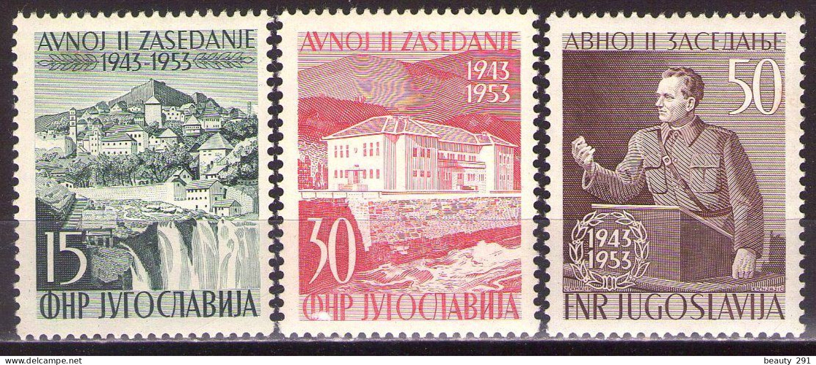 Yugoslavia 1953 -1st Republican Legislative Assembly AVNOJ II  - Mi 735-737 - MNH**VF - Ongebruikt