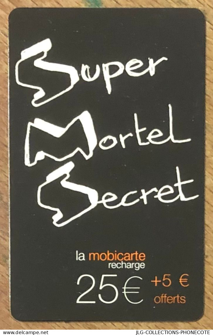 SUPER MORTEL SECRET ORANGE MOBICARTE SPÉCIMEN MBC MOBI GSM SCHEDA PHONE CARD PREPAID PREPAYÉE CALLING CARTE TELECARTE - Cellphone Cards (refills)