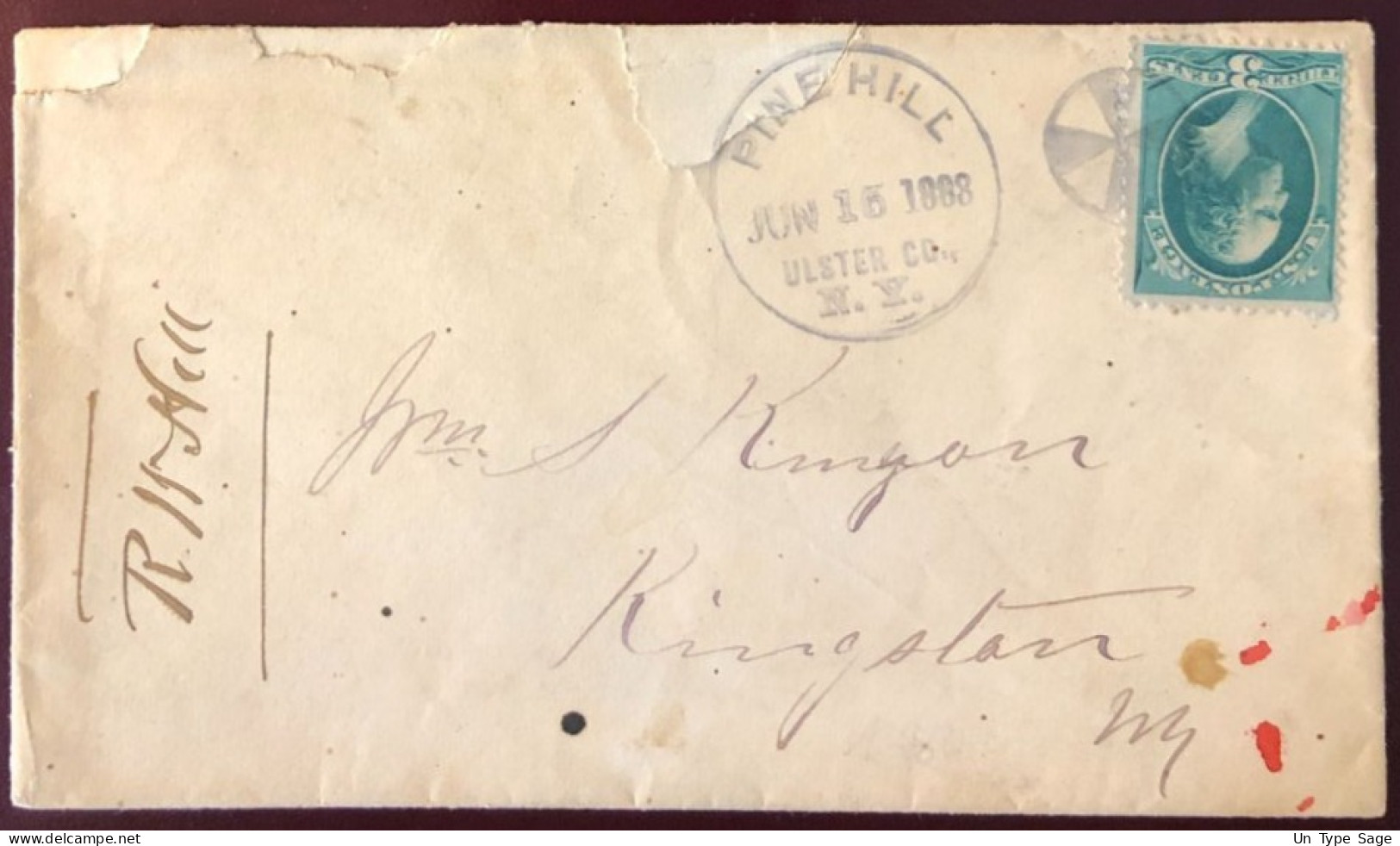 Etats-Unis N°41, Enveloppe De PINE HILL JUN 15 1888 - Cachet Croix Dans Un Cercle - (B1334) - Poststempel