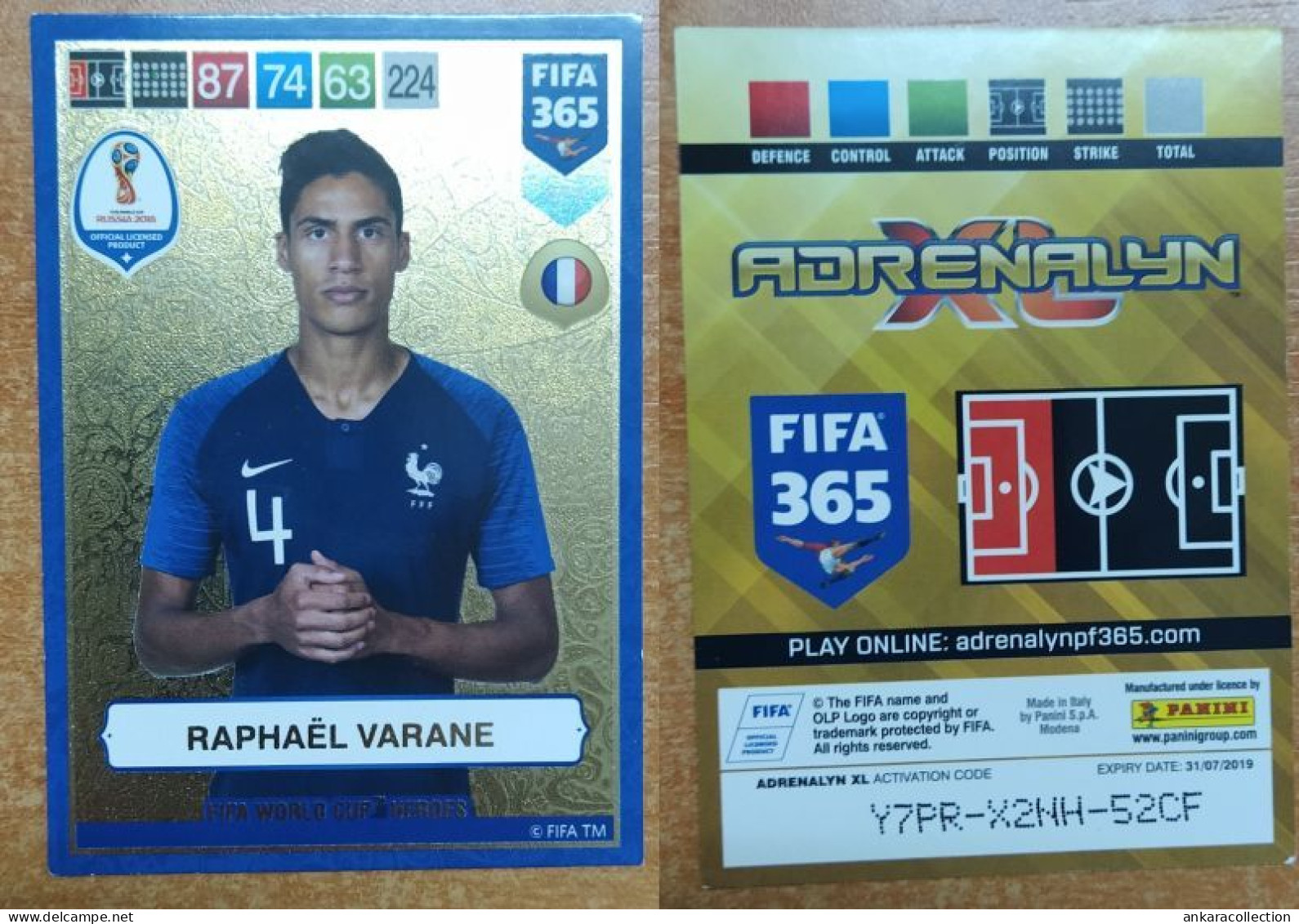 AC -  374 EDEN HAZARD  RUSSIA 2018  FIFA WORLD CUP HEROES  FIFA 365 PANINI 2018 ADRENALYN TRADING CARD - Tarjetas