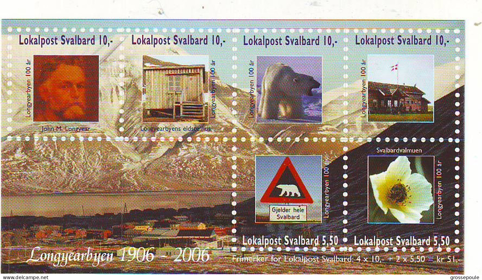 BLOC NEUF DE 6 TIMBRES - SPITZBERG - SVALBARD - 2006 - Unused Stamps