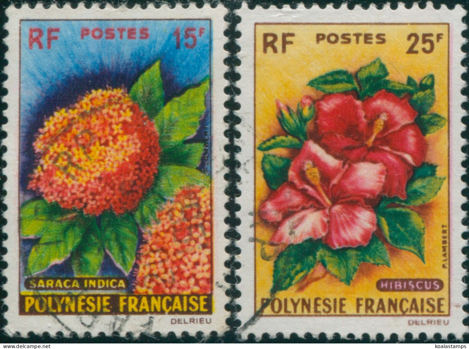French Polynesia 1962 Sc#196-197,SG20-21 Flowers Set FU - Autres & Non Classés