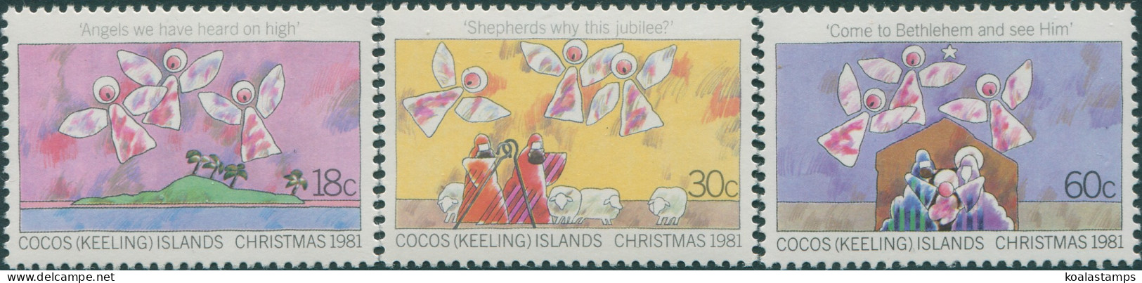 Cocos Islands 1981 SG72-74 Christmas Set MNH - Islas Cocos (Keeling)
