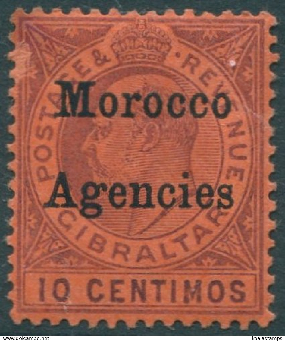 Morocco Agencies 1903 SG18 10c Dull Purple/red KEVII MH (amd) - Morocco Agencies / Tangier (...-1958)