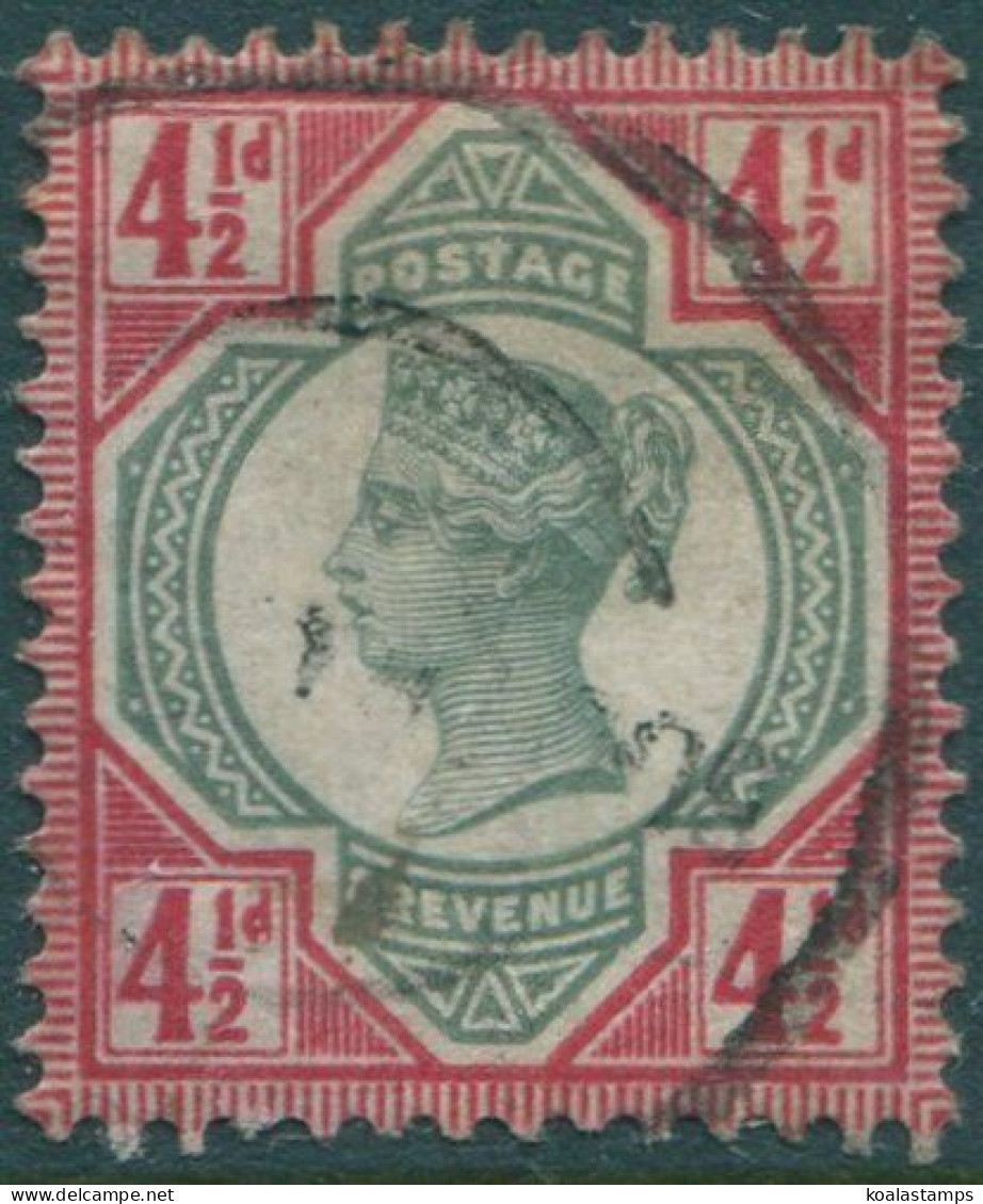 Great Britain 1887 SG206 4½d Green And Carmine QV FU (amd) - Other & Unclassified