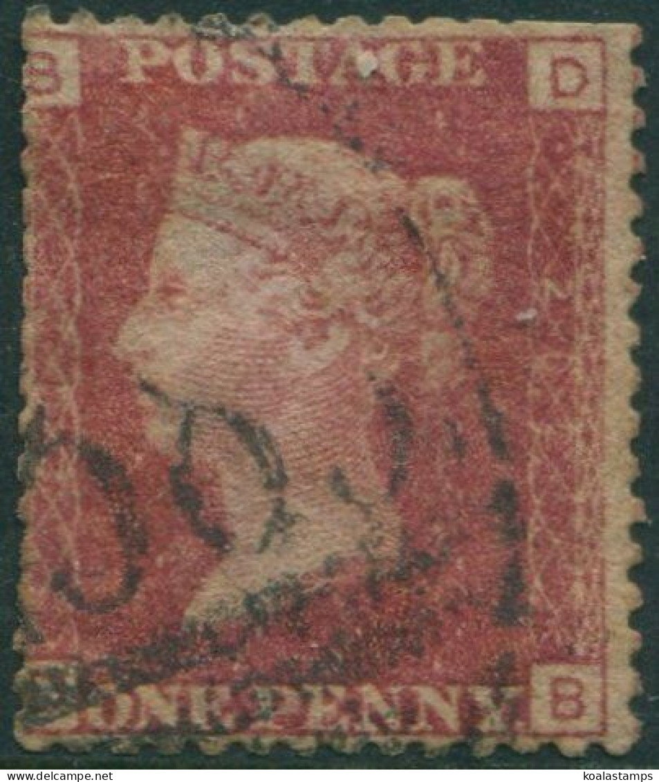 Great Britain 1858 SG43 1d Red QV BDDB Plate 202 Fine Used (amd) - Non Classificati