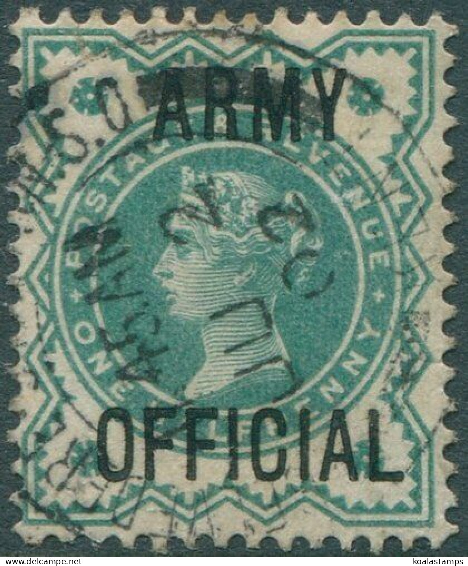 Great Britain Official 1896 SGO42 ½d Blue-green QV ARMY OFFICIAL Ovpt FU (amd) - Andere & Zonder Classificatie