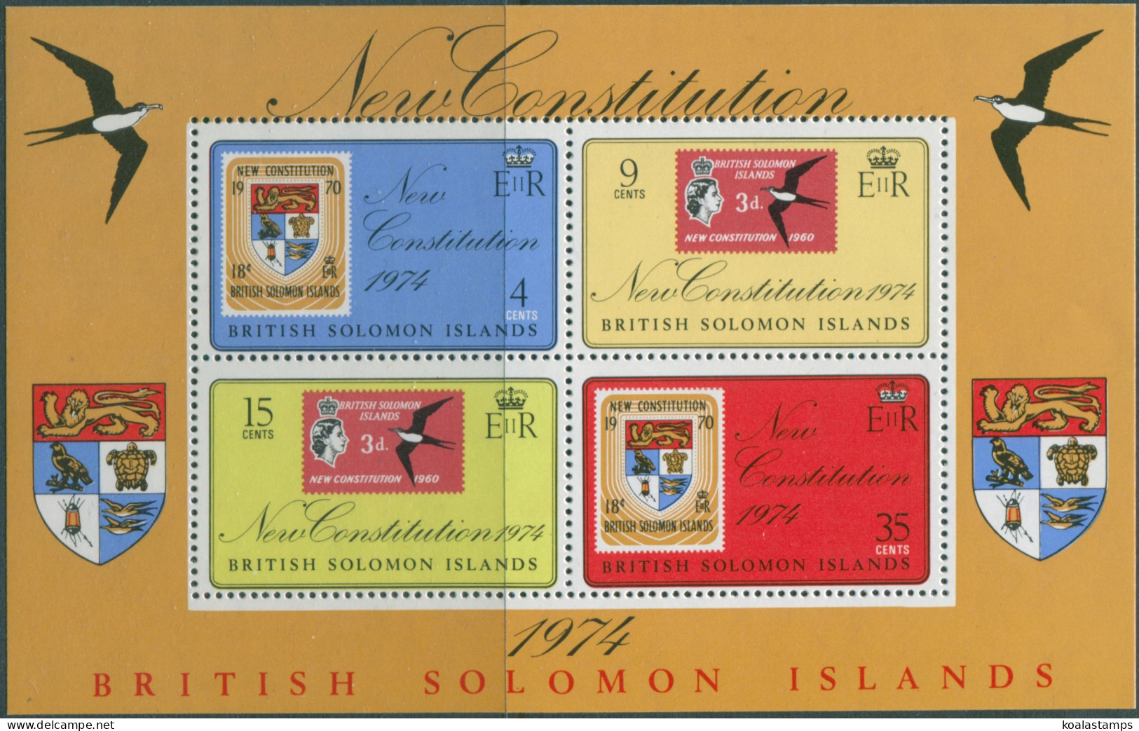 Solomon Islands 1974 SG266 New Constitution MS MNH - Isole Salomone (1978-...)