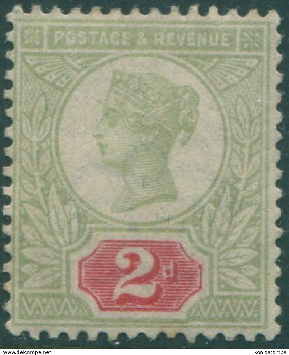 Great Britain 1887 SG200 2d Grey-green And Carmine QV Toned Perf MNH (amd) - Sonstige & Ohne Zuordnung