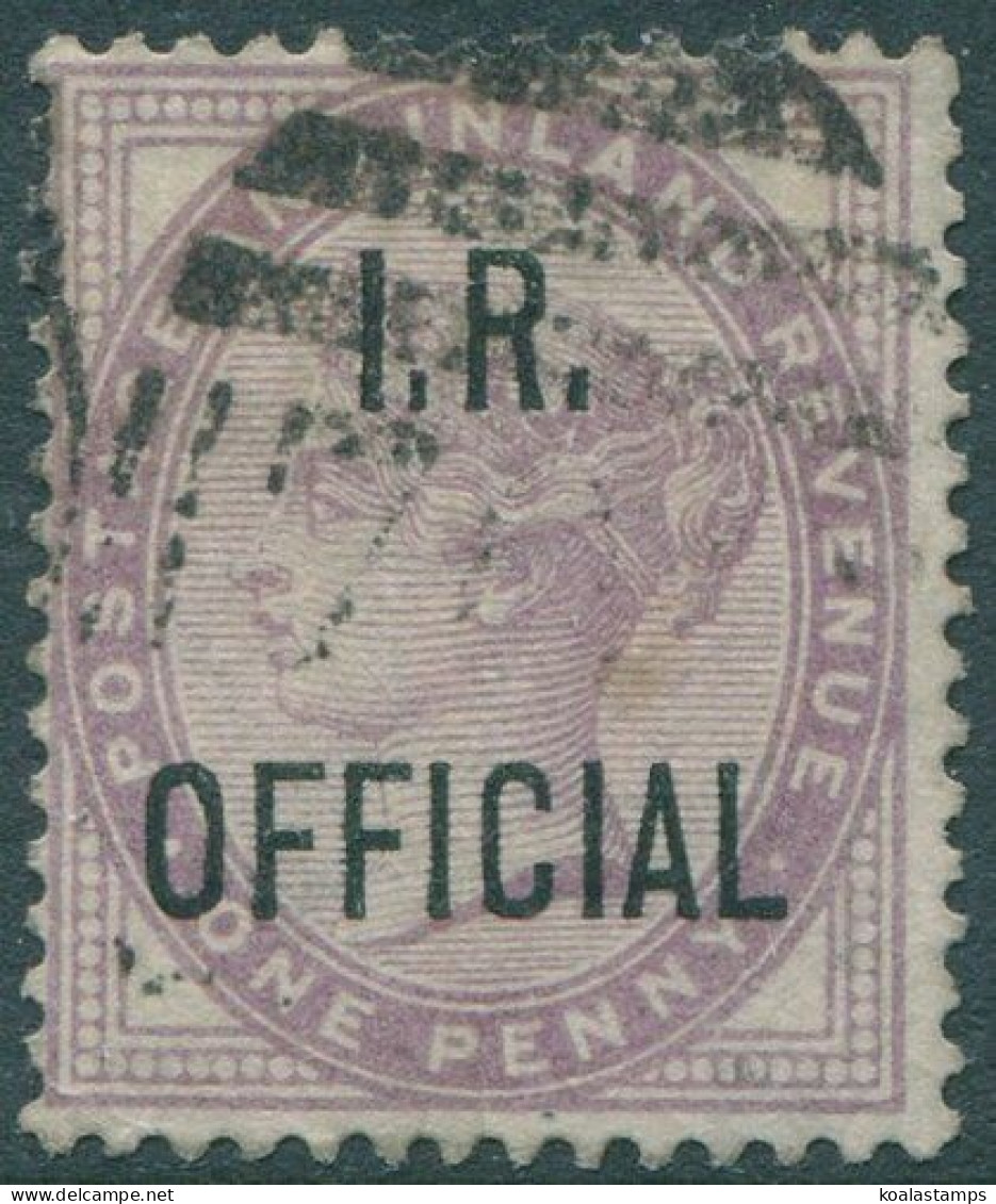 Great Britain Official 1882 SGO3 1d Lilac QV I.R. OFFICIAL Ovpt #1 FU (amd) - Sonstige & Ohne Zuordnung