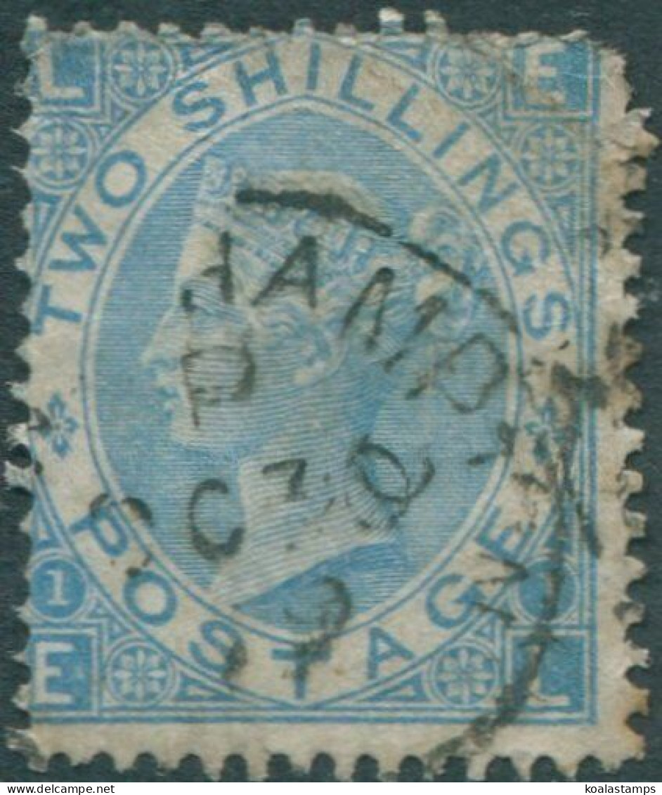 Great Britain 1867 SG118 2s Dull Blue QV LEEL Plate 1 Toning FU (amd) - Sonstige & Ohne Zuordnung