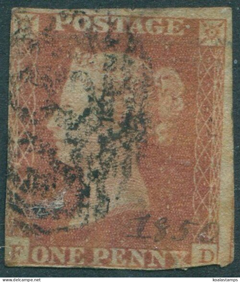 Great Britain 1854 SG8 1d Red-brown QV **FD Imperf FU (amd) - Ohne Zuordnung