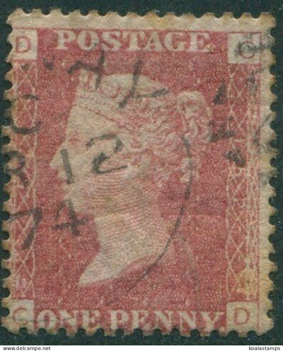 Great Britain 1858 SG43 1d Red QV DOOD Plate 152 Fine Used (amd) - Unclassified