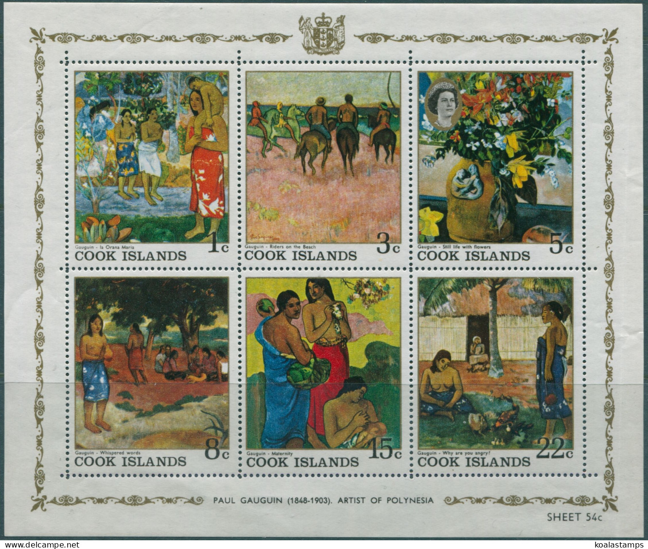 Cook Islands 1967 SG255 Gauguin Paintings MS MNH - Cookinseln