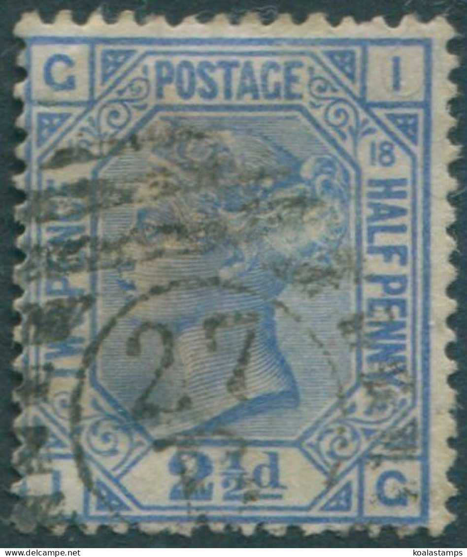 Great Britain 1880 SG142 2½d Blue QV GIIG Orb Wmk Plate 18 FU (amd) - Sonstige & Ohne Zuordnung