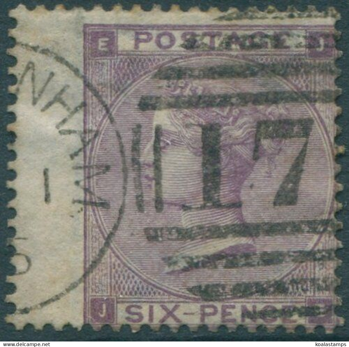 Great Britain 1862 SG84 6d Lilac QV EJJE FU (amd) - Autres & Non Classés