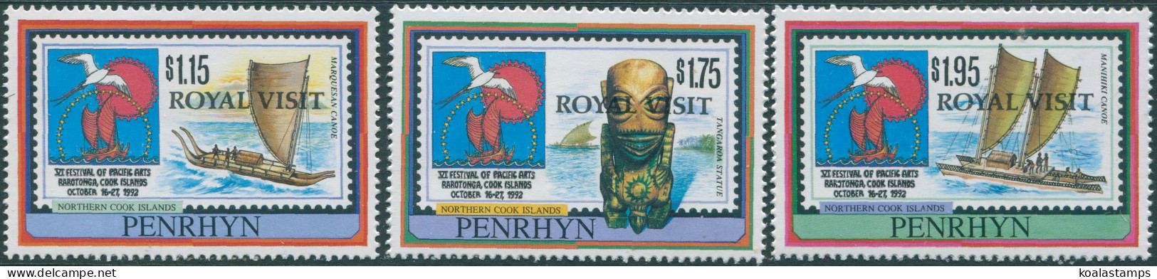 Cook Islands Penrhyn 1992 SG469-471 Royal Visit By Prince Edward Set MNH - Penrhyn