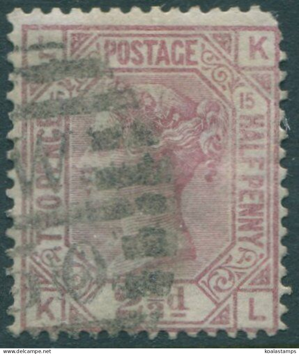 Great Britain 1876 SG141 2½d Rosy Mauve QV LKKL Orb Wmk Plate 15 FU (amd) - Other & Unclassified