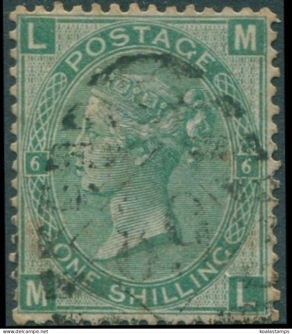 Great Britain 1867 SG117 1s Green QV LMML Plate 6 FU (amd) - Other & Unclassified