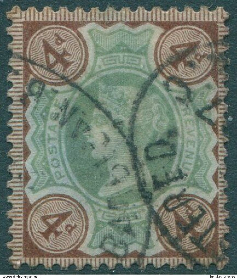 Great Britain 1887 SG205 4d Green And Purple/brown QV #3 FU (amd) - Autres & Non Classés