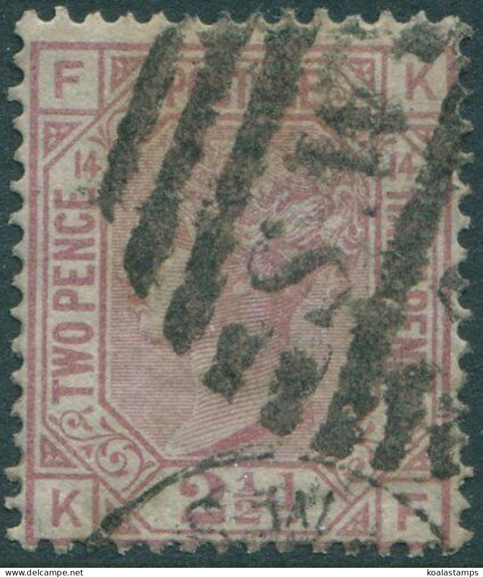 Great Britain 1876 SG141 2½d Rosy Mauve QV FKKF Orb Wmk Plate 14 FU (amd) - Other & Unclassified