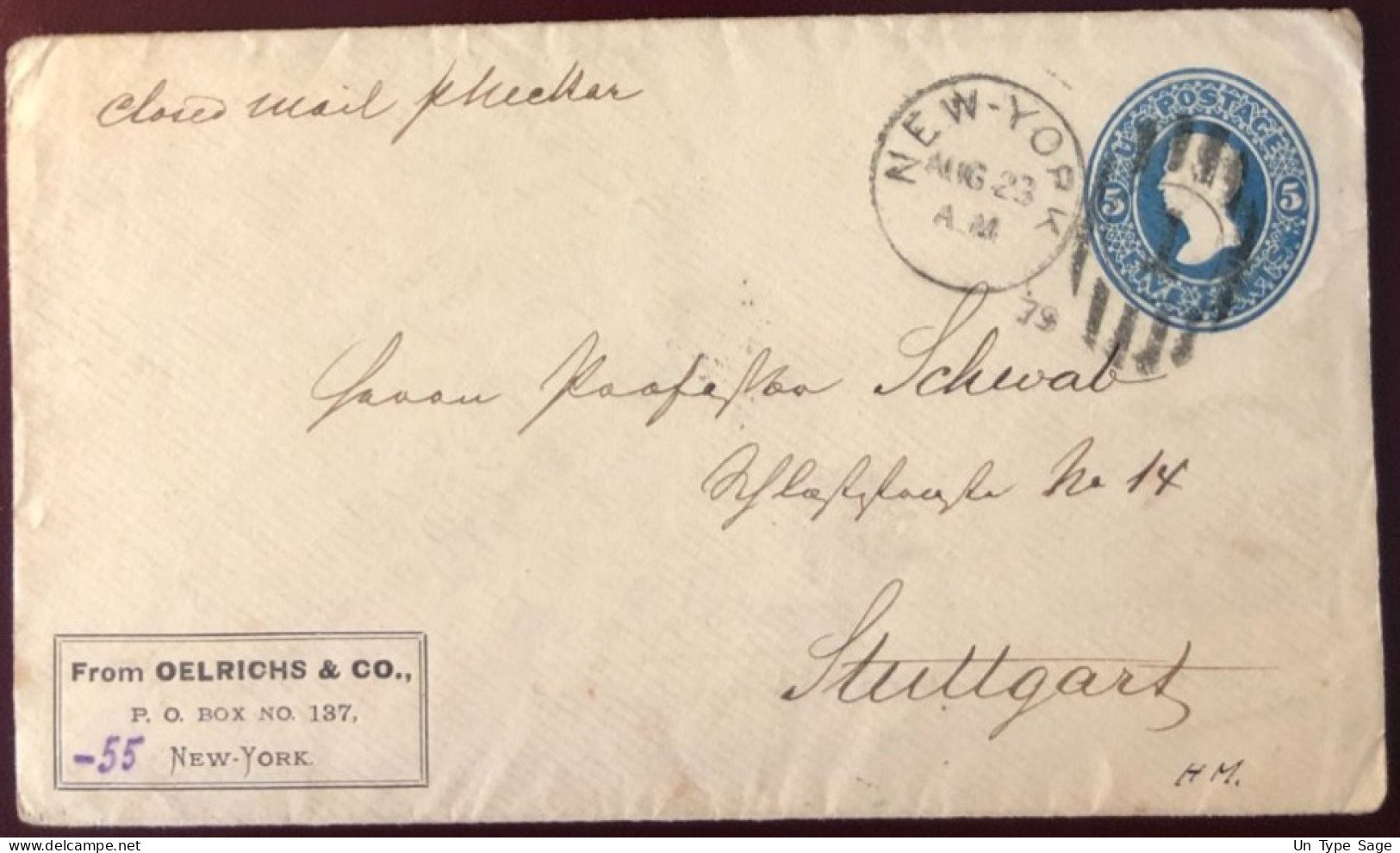 Etats-Unis Entier-enveloppe De New-York Pour L'Allemagne- (B1341) - ...-1900