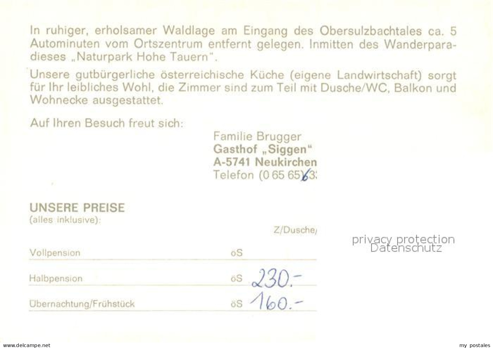 73614079 Neukirchen Grossvenediger Gasthof Siggen Zimmer Gaststube Neukirchen Gr - Autres & Non Classés
