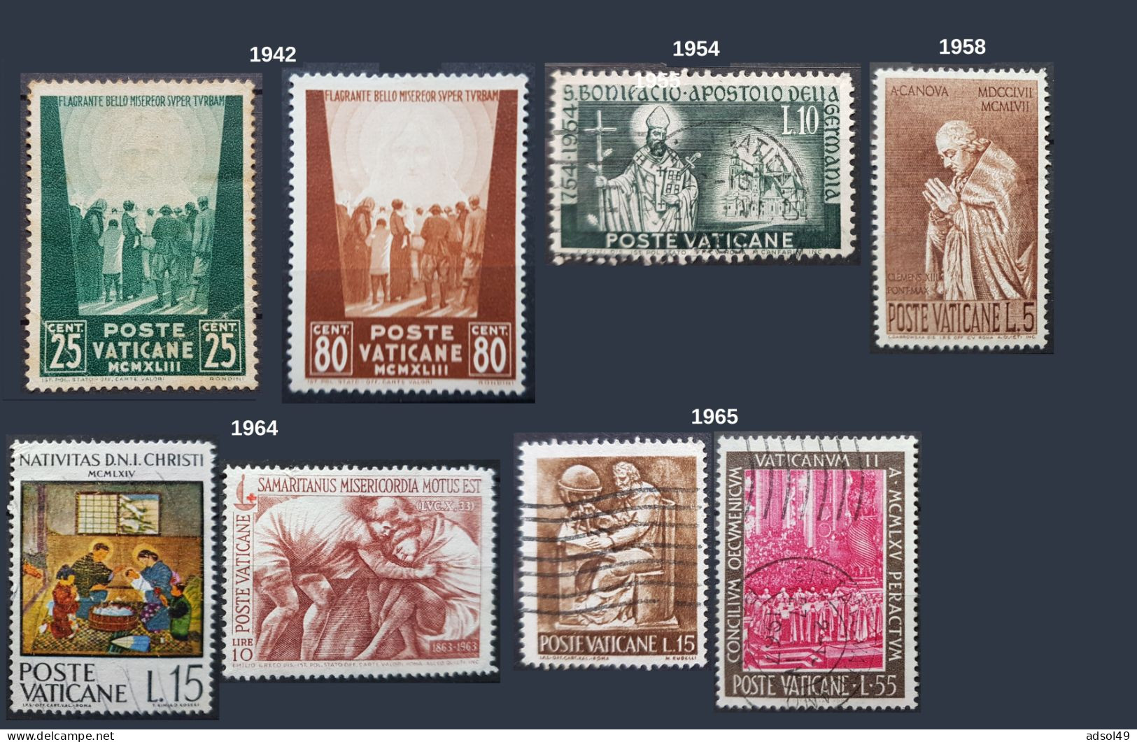 Poste Vaticane 1942 à 2000 - Lot De 13 Timbres Oblitérés - Unused Stamps