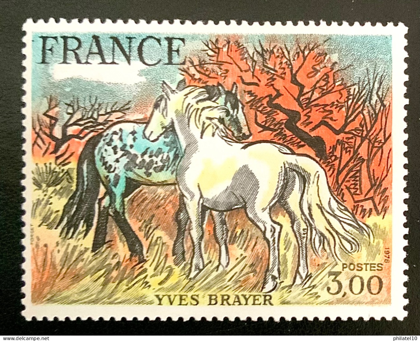 1978 FRANCE N 2026 YVES BRAYER CHEVAUX DE CAMARGUE - NEUF** - Unused Stamps