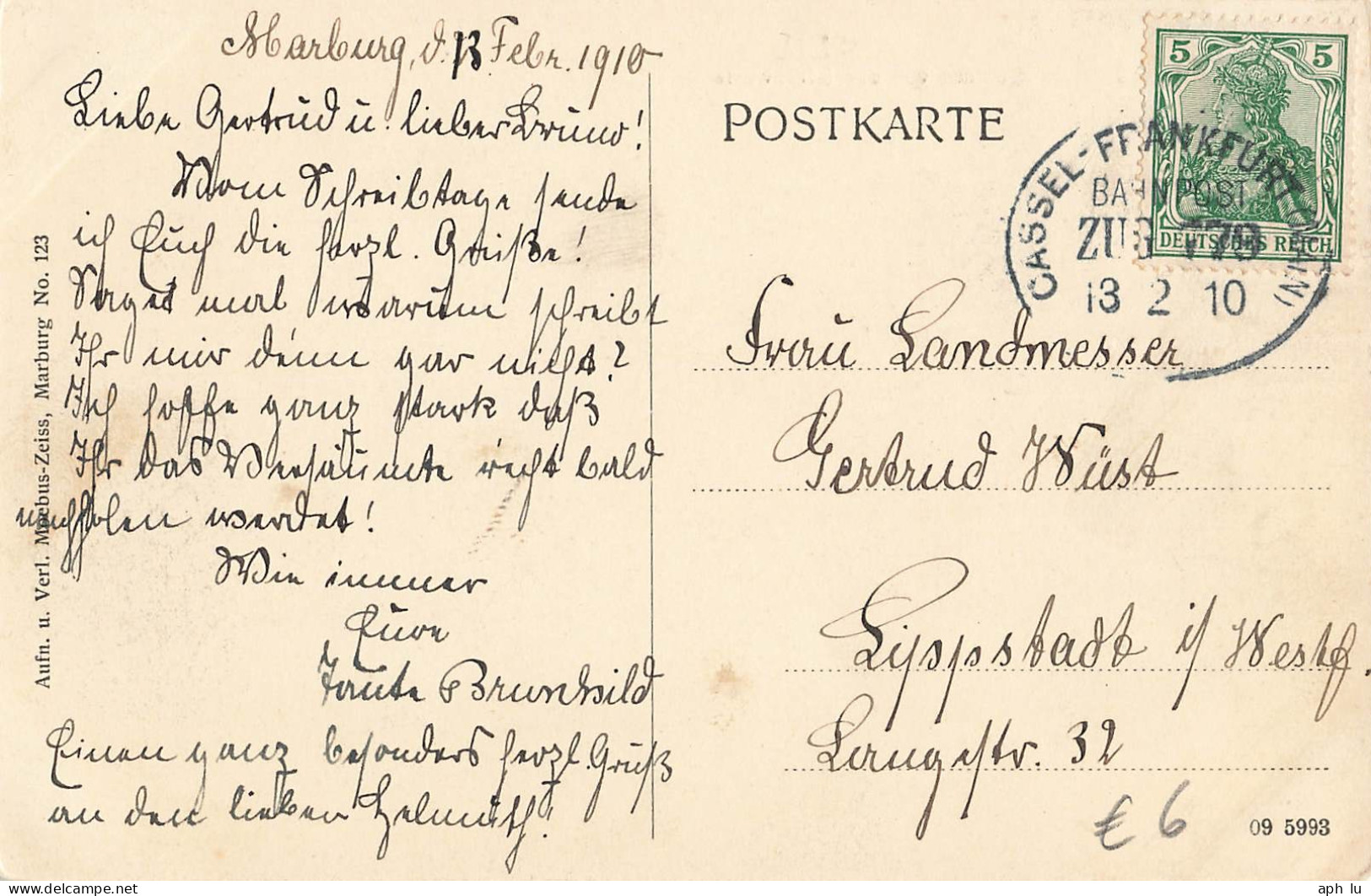 Bahnpost (Ambulant; R.P.O./T.P.O.) Cassel-Frankfurt (Main) (ZA2518) - Lettres & Documents