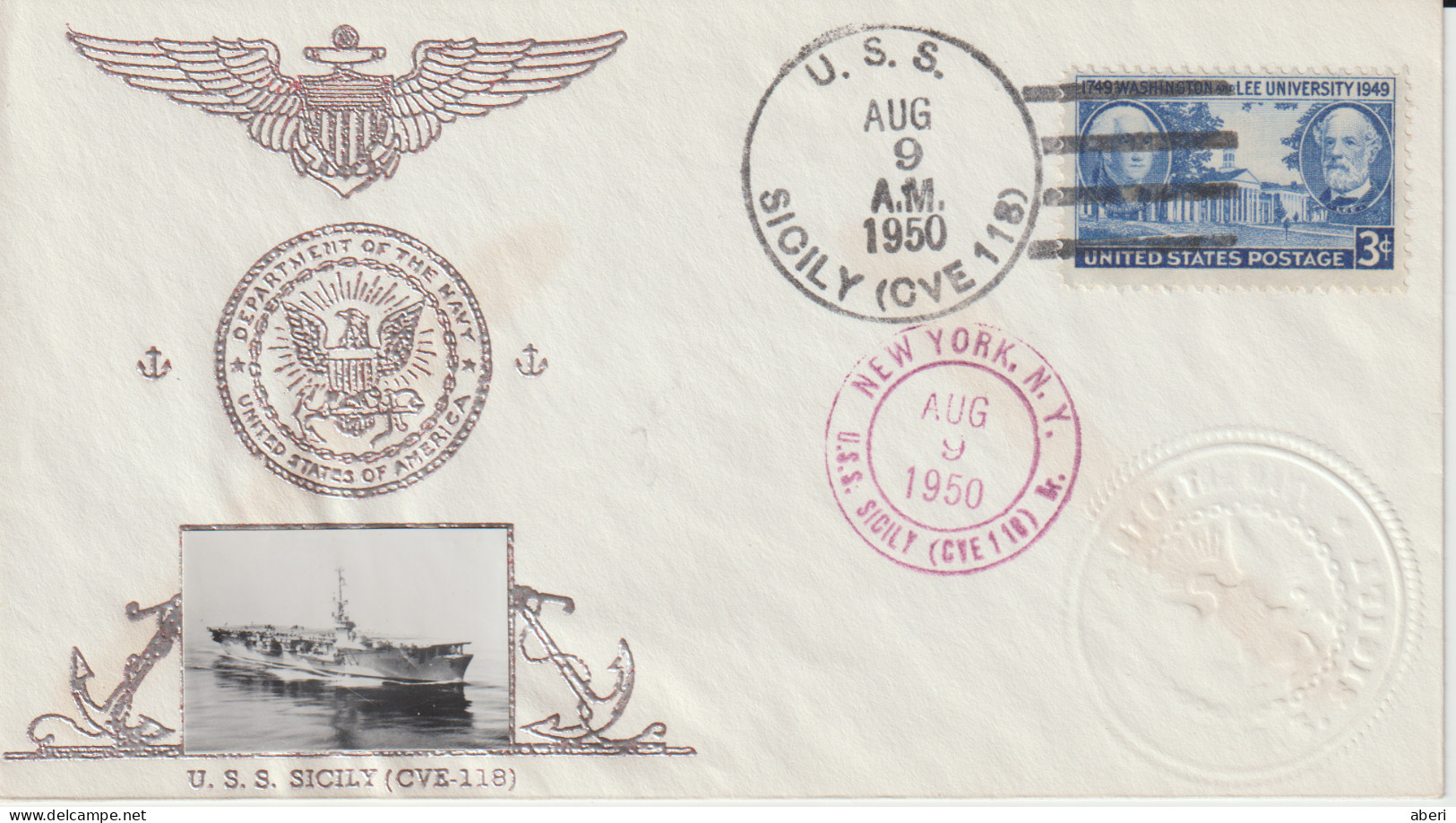 16027 PORTE AVIONS US - AIRCRAFT CARRIER - 5 Enveloppes - Poste Navale