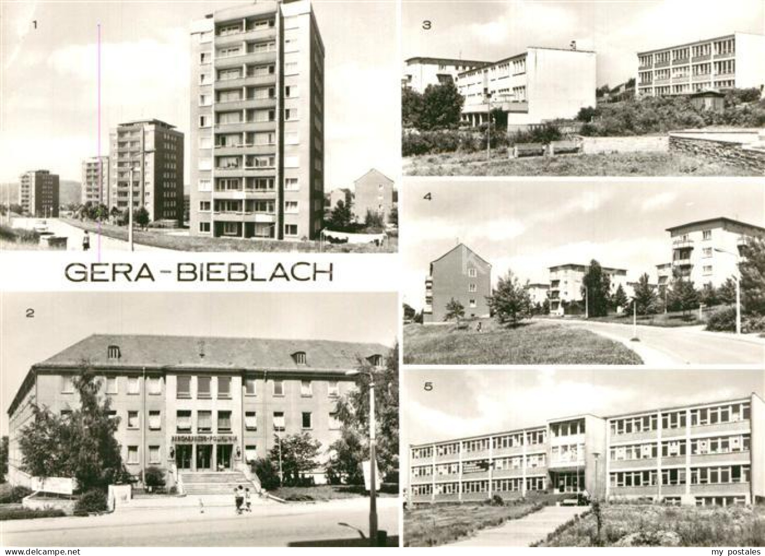 73613833 Bieblach Hochhaeuser Bergarbeiter Poliklinik Kinderkrippe Kindergarten  - Gera