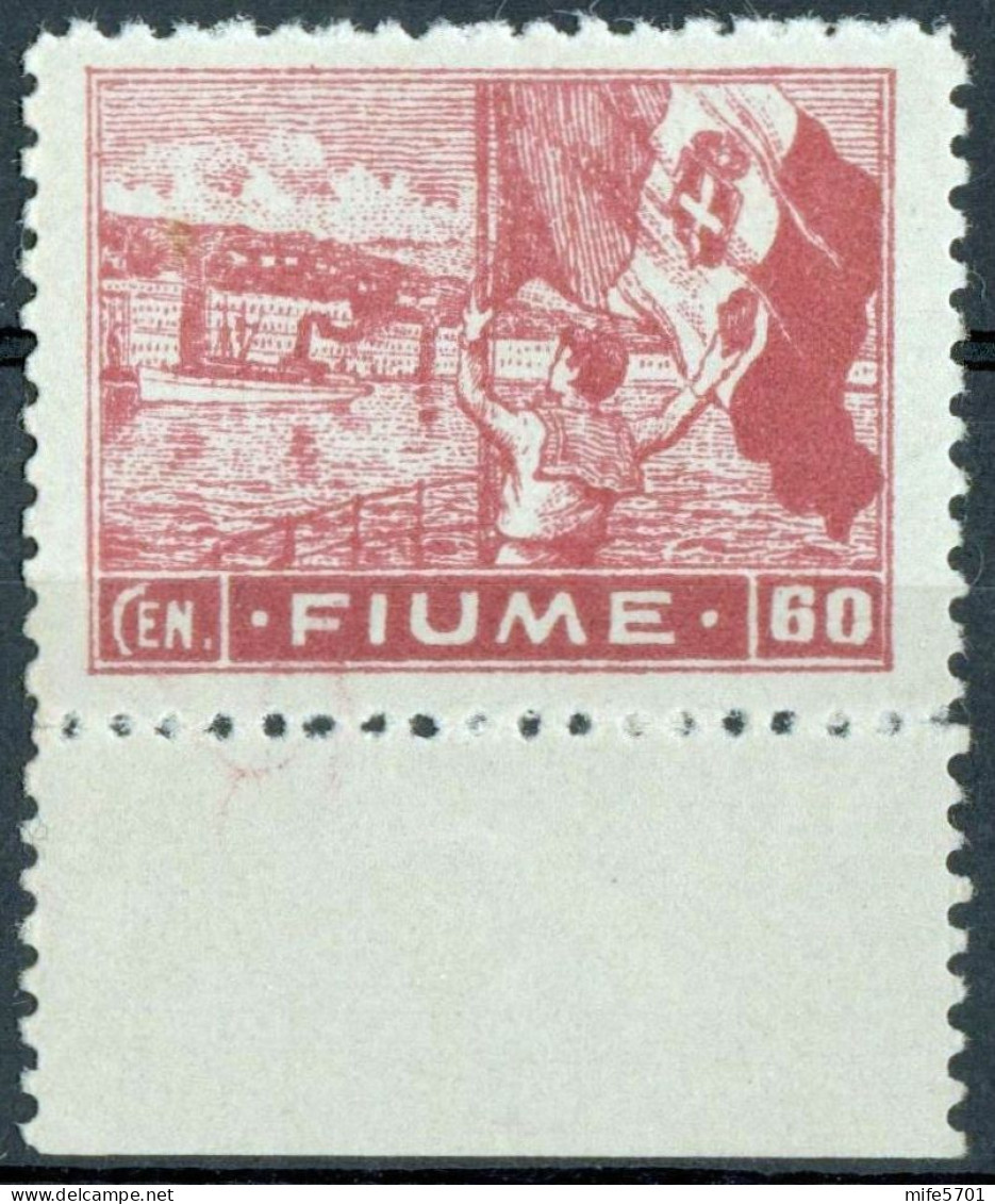 REGNO / FIUME 1919 FRANCOBOLLO SERIE ALLEGORIE E VEDUTEc. 60 - NUOVI MNH ** SASSONE C43 - Fiume