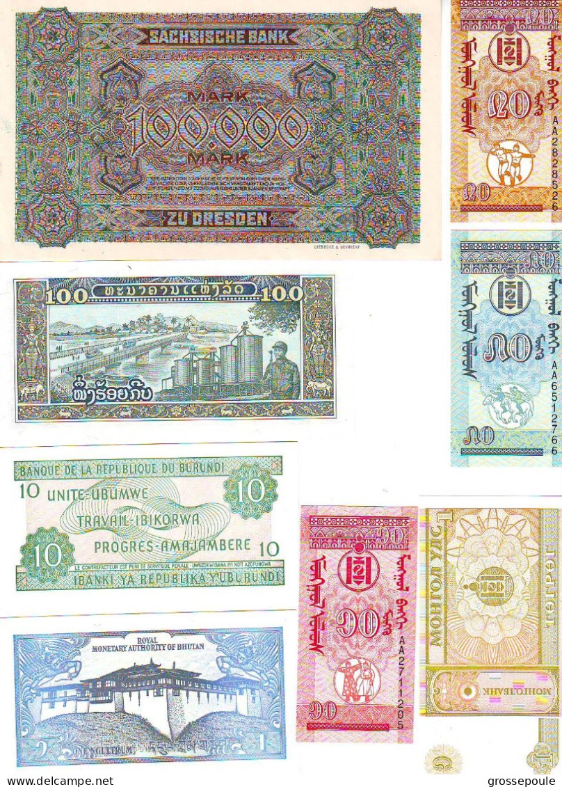 LOT DE 8 BILLETS ETRANGERS - NEUFS - TOUS DIFFERENTS - Lots & Kiloware - Banknotes