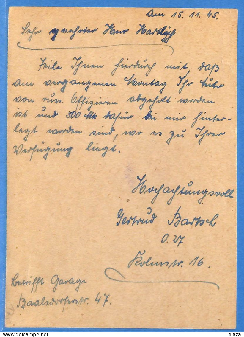 Allemagne Zone Soviétique - 1945 - Carte Postale De Leipzig - G32721 - Sonstige & Ohne Zuordnung
