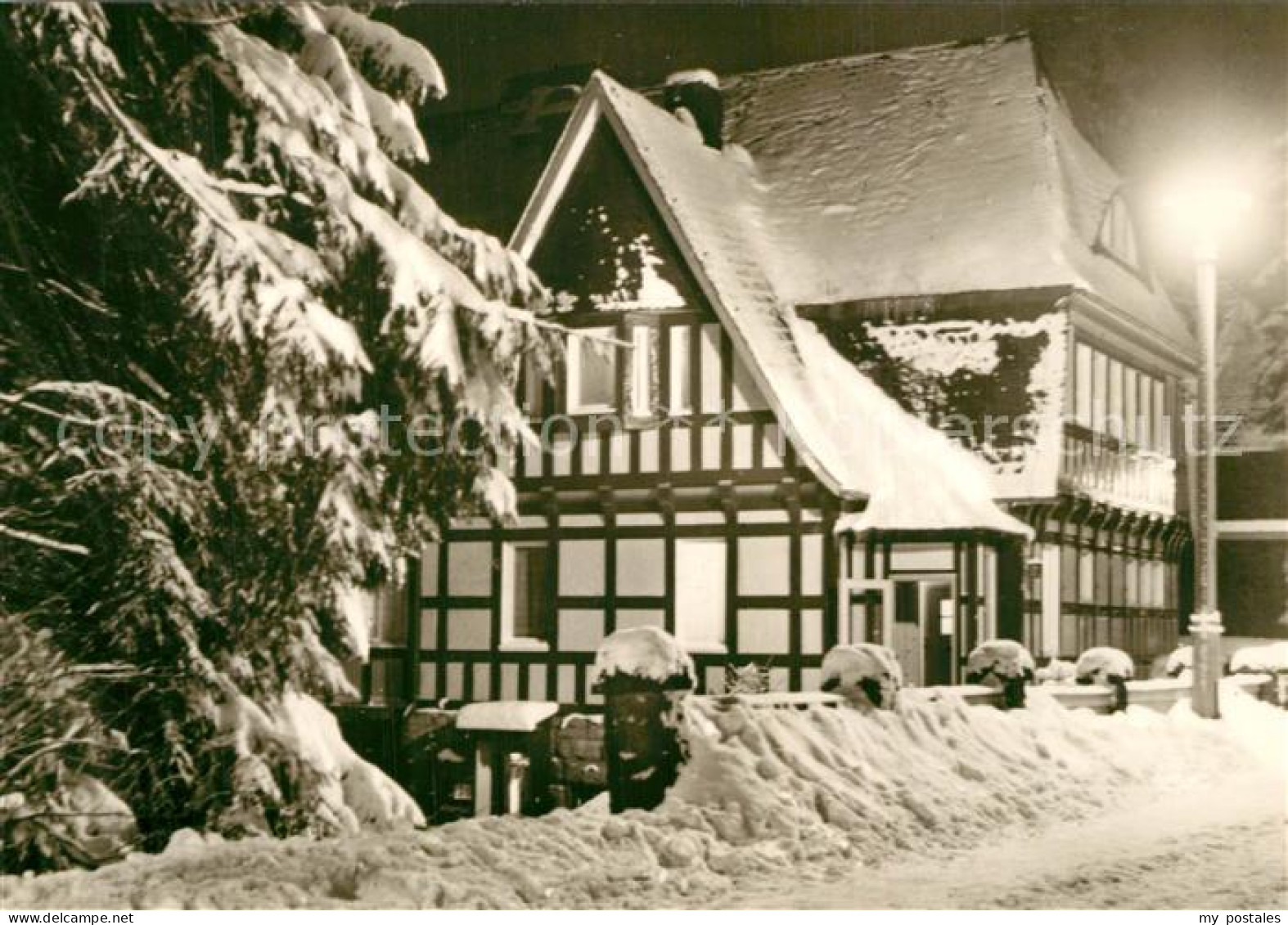 73613796 Oberhof Thueringen FDGB Erholungsheim Haus Rennsteig Im Winter Nachtauf - Oberhof