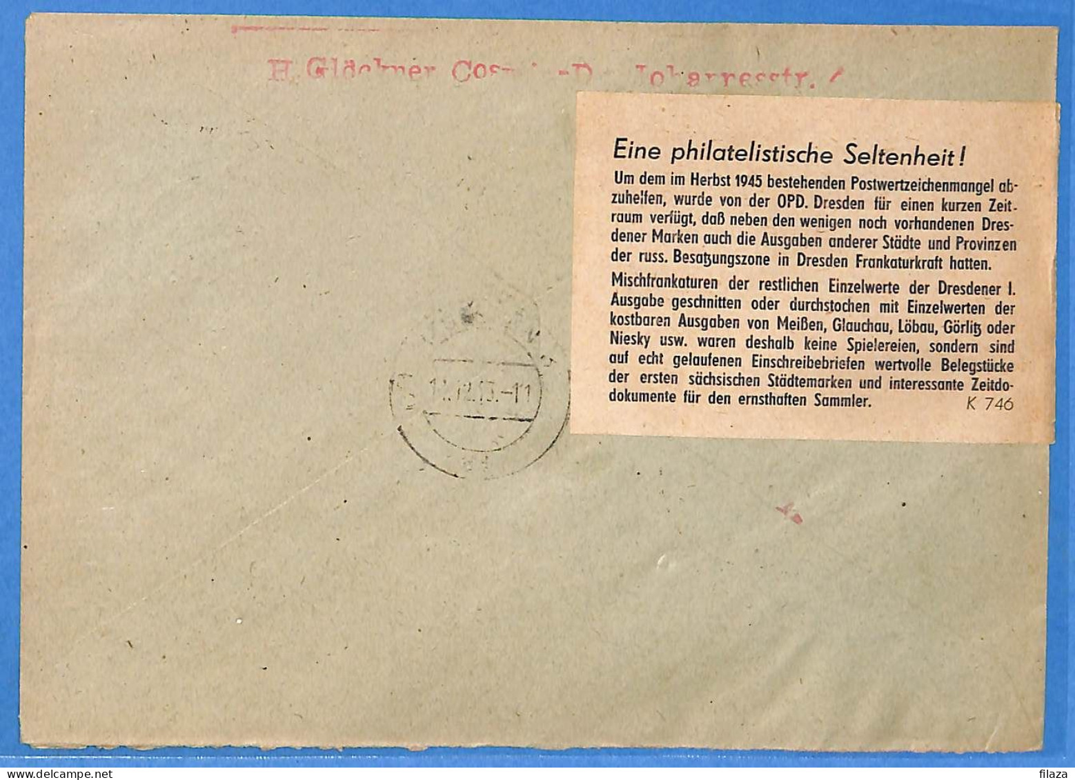 Allemagne Zone Soviétique - 1945 - Lettre Einschreiben De Coswig - G32703 - Sonstige & Ohne Zuordnung