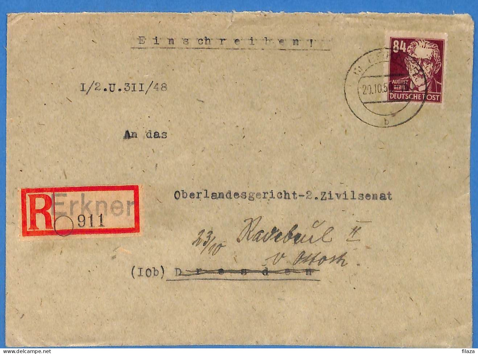 Allemagne Zone Soviétique - 1950 - Lettre Einschreiben De Erkner - G32701 - Other & Unclassified