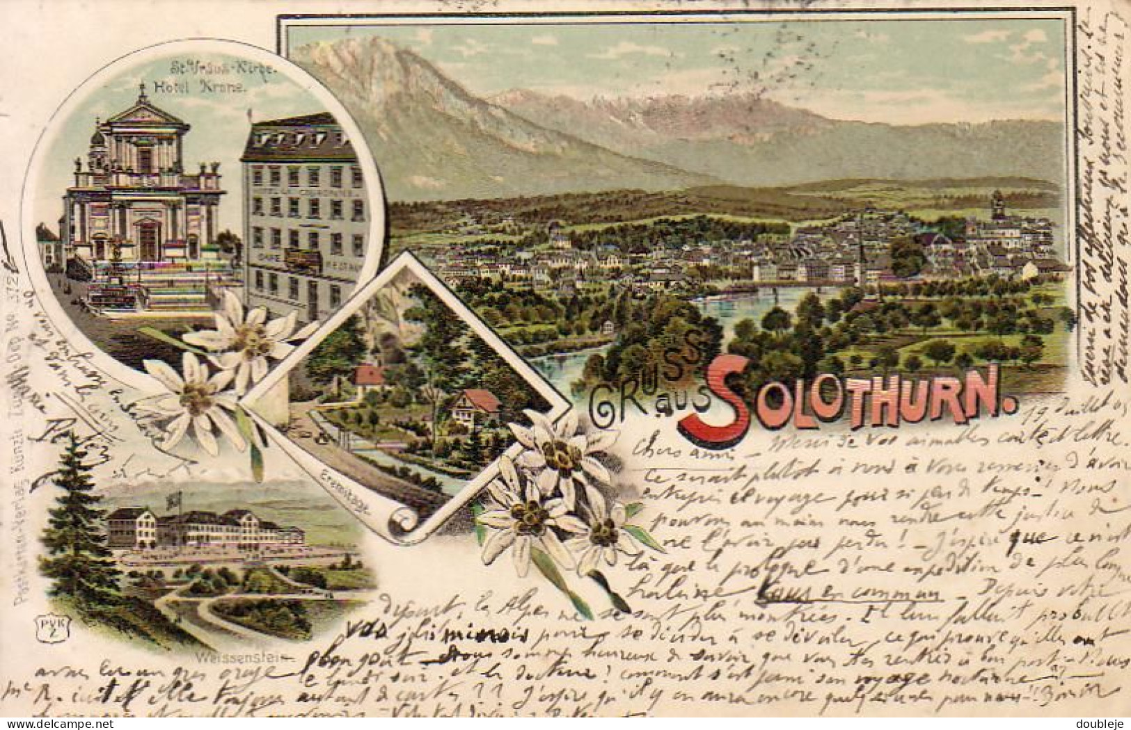 SUISSE  SO  Gruss Aus  Solothurn  Carte Lithographique - Soleure